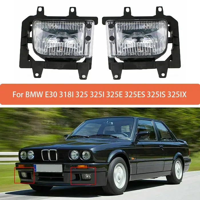 Feux antibrouillard DRL pour BMW E30, 2 pièces/paire, feux antibrouillard pour pare-choc 318I 325I 3