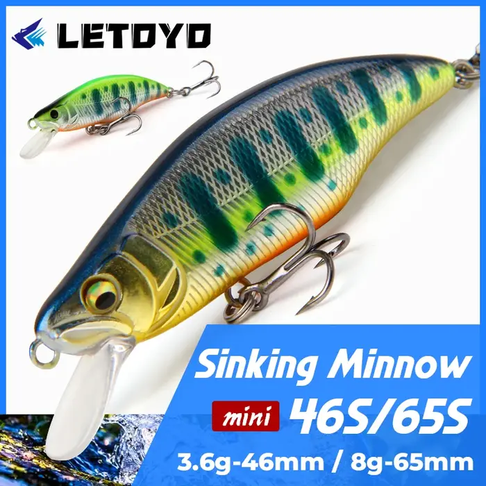 LETOYO 46mm 3.6g/65mm 8g coulant vairon truite leurre de pêche Wobblers appât artificiel pour truite
