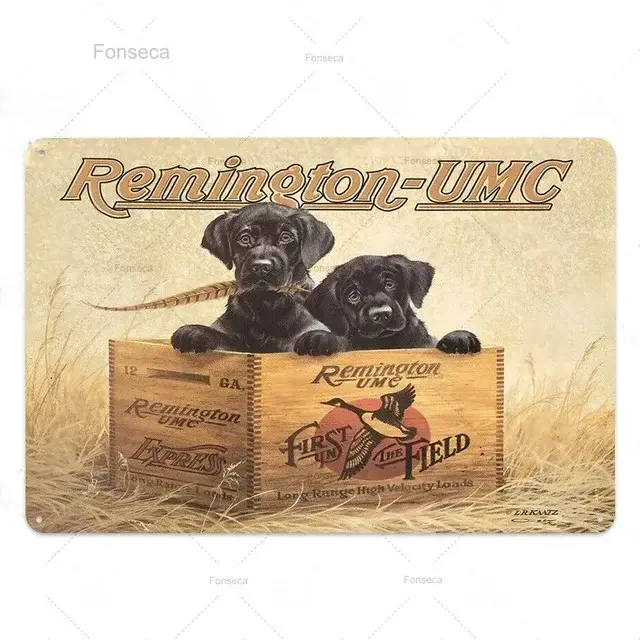 Plaque décorative vintage en métal pour homme, 18 ou 18 signes de chasse, rétro, décoration murale p