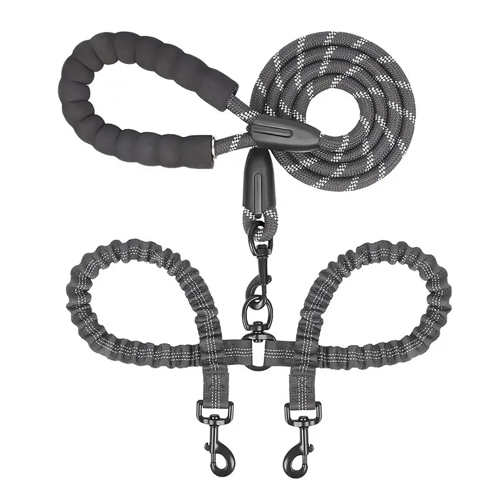 Laisses pour chiens de compagnie marche 2 deux chiens laisse en Nylon coupleur Double cordes double 