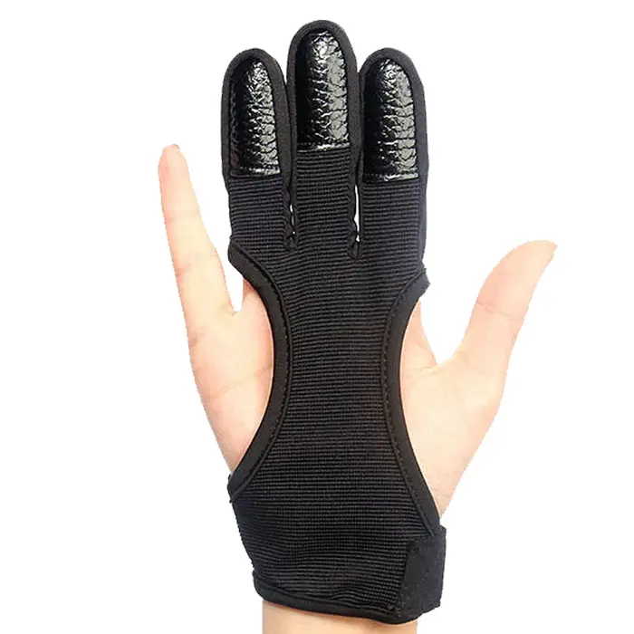 Gants de chasse 3 doigts antidérapants en cuir respirant pour protection des doigts et sécurité