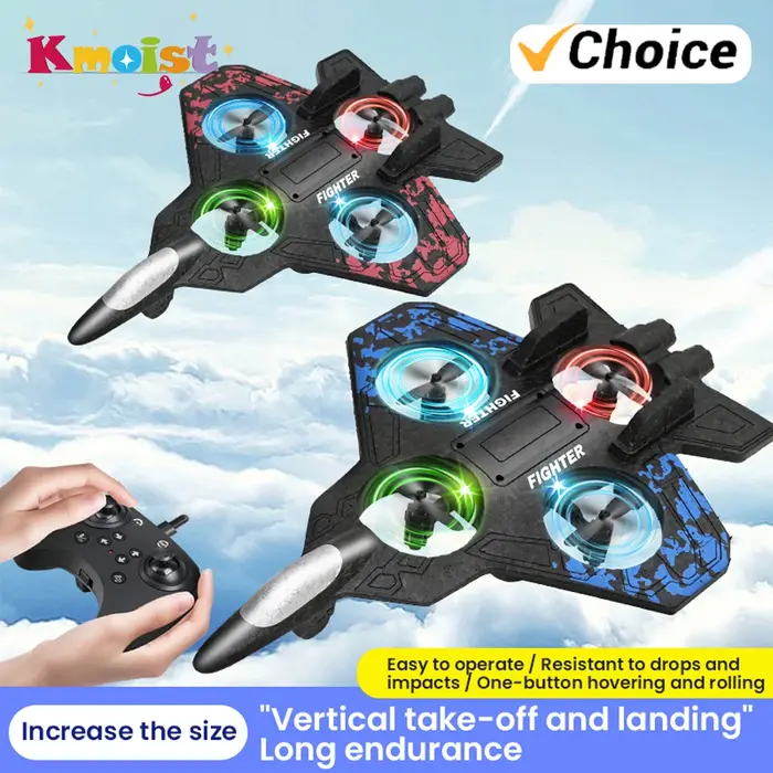 Avion RC Cascadeur en mousse prêt à l'emploi avec télécommande pour enfants 6-12 ans occasions spéciales anniversaires vacances technologie aéronautique