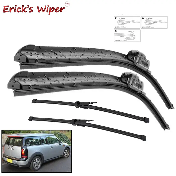Erick's – jeu de balais d'essuie-glace avant et arrière, pour Mini Clubman R55 2007 – 2012, brosse d