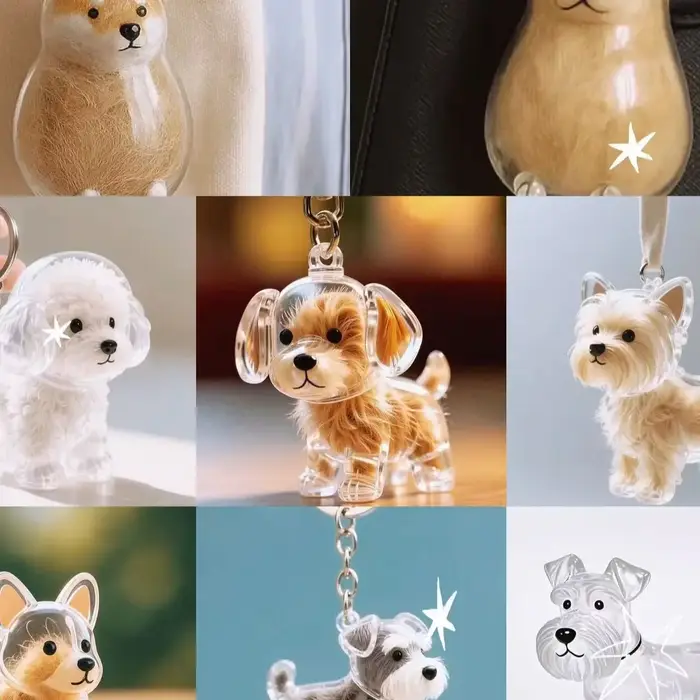 Porte-clés de rangement pour poils de chien