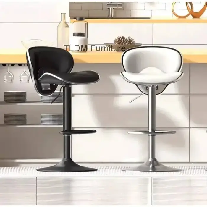 Tabouret de Bar rembourré à la mode, chaise haute moderne incurvée réglable, comptoir d'îlot de cuis