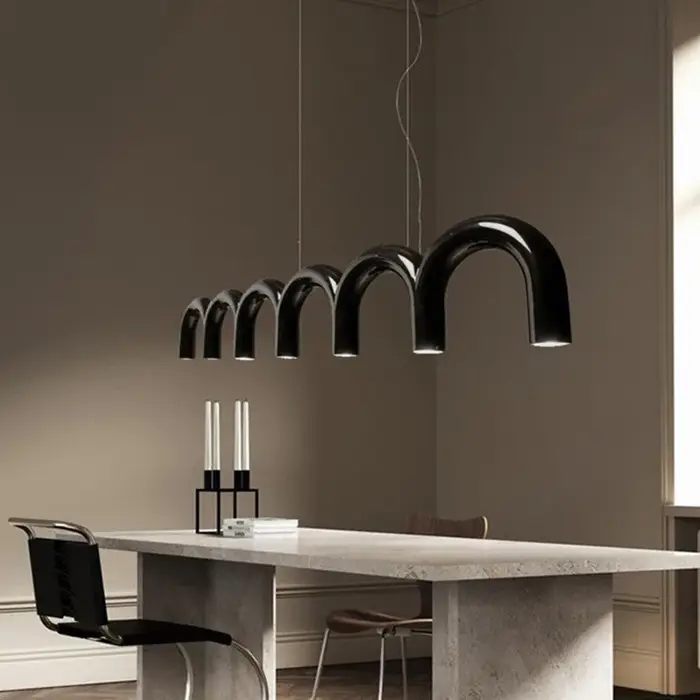 Lustre LED en forme de U au design post-moderne, lampe à suspension en arc nordique, décor de bar, c