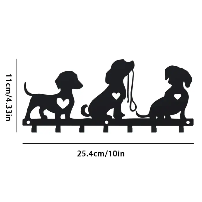 Crochet mural contemporain en forme de chien en métal, facile à installer, décoration artistique dur