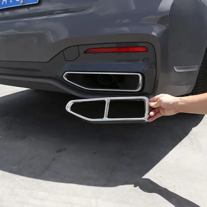 Couvercle de Sortie de Silencieux Arrière de Voiture en Acier Inoxydable, Autocollants pour BMW Séri