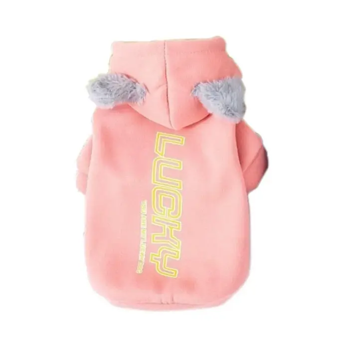 Sweat-shirt à capuche avec lettres imprimées pour chien, chaud et confortable, combinaison douce et 