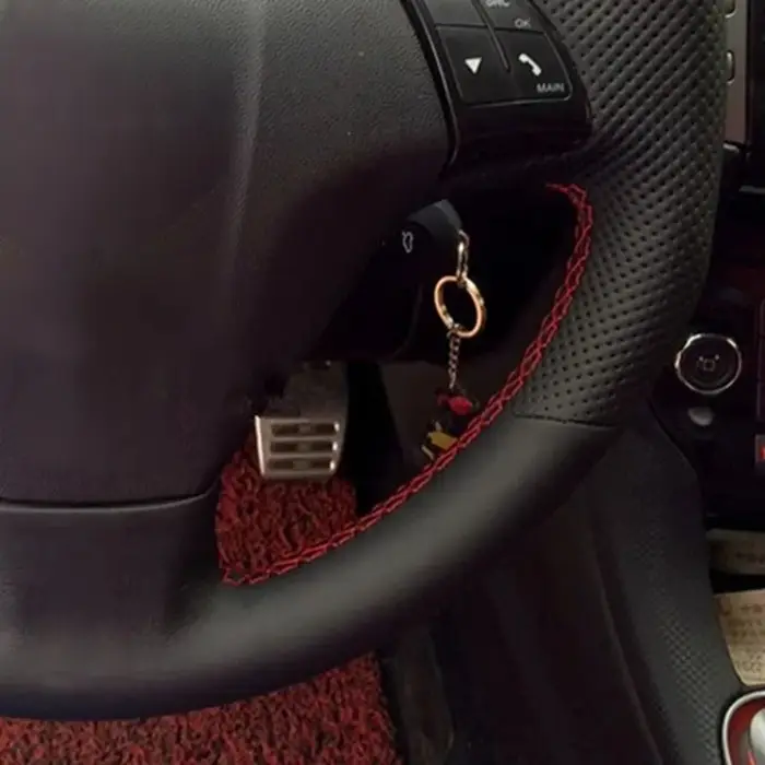 Juste de Volant de Voiture en Cuir Noir Antidérapant Tressé, Accessoires d'Nikpour Fiat Bravo 2007-2
