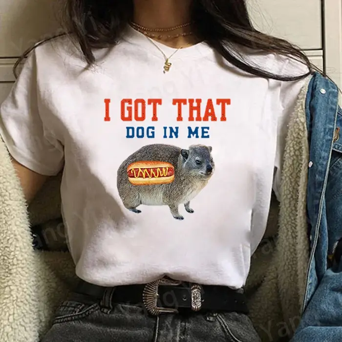 T-shirt drôle à imprimé pattes de lapin et hot-dog pour femmes et hommes