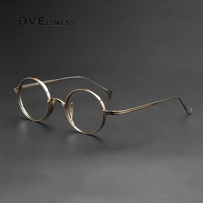 Monture de lunettes en titane pur pour hommes rétro rond montures de lunettes de Prescription femmes