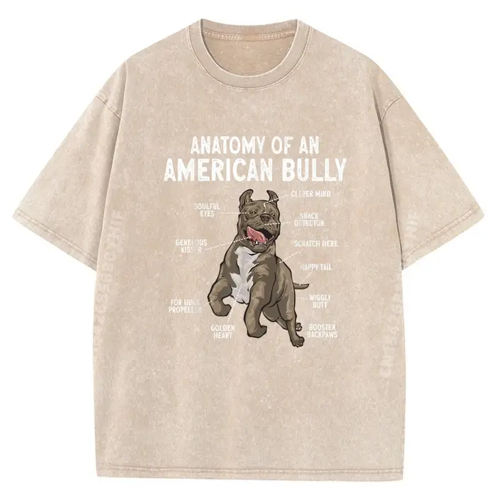 American Bully Dog Anatomy Of An American Bully T-shirts graphiques bleus et blancs Camisas De Hombr