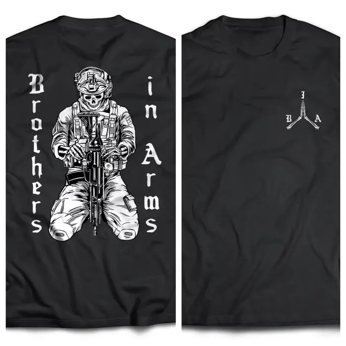 T-shirt décontracté d'été style artistique militaire tactique Brothers in Arms AMMO, haut de gamme p