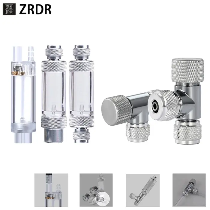 Compteur de Bulles ZRDR Aquarium En Aluminium et Acrylique Avec Fonction Non-Retour Pour Plantes Aquatiques Occasions Spéciales