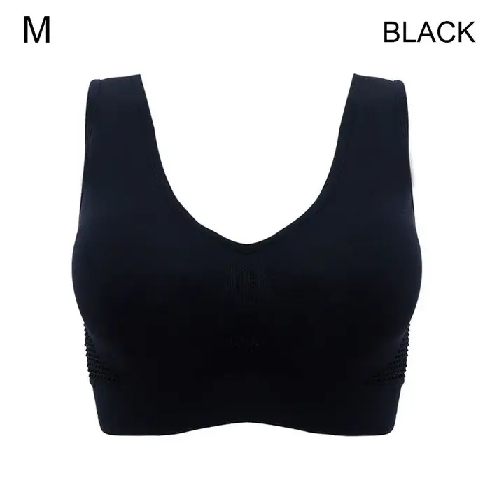 Soutien-gorge de sport grande taille pour femme, sous-vêtement respirant, antichoc, push-up sans fil
