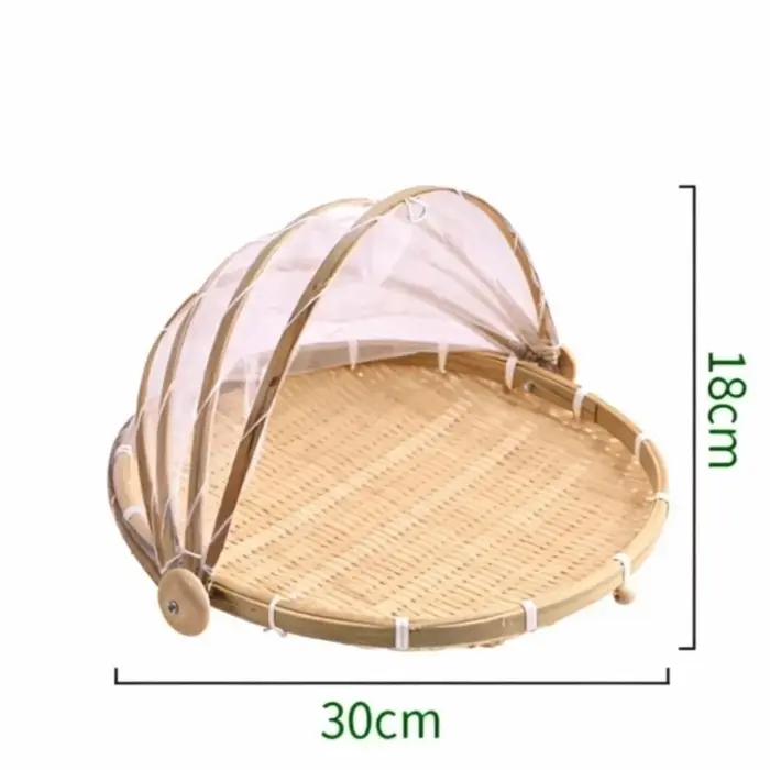 Conteneur alimentaire avec filet anti-moustiques, couvercle alimentaire anti-poussière, panier tissé