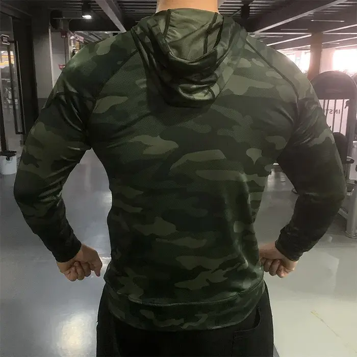 Veste à Capuche de Compression pour Homme, Vêtement de dehors, de Plein Air, de Protection Solaire, 