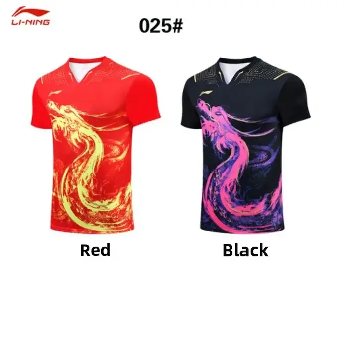 Nouvel ensemble d'uniforme de tennis de table pour hommes, haut d'uniforme de match de l'équipe nationale, uniforme de l'équipe sportive à manches courtes à séchage rapide