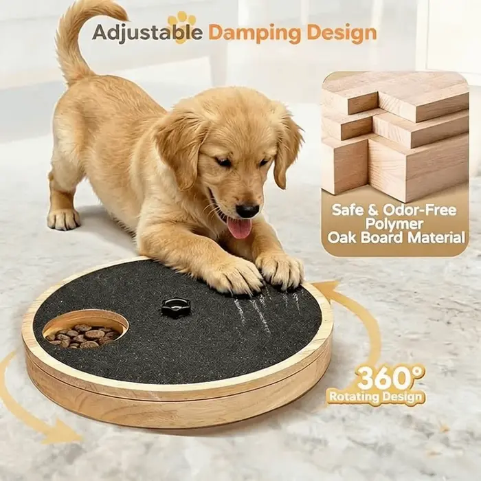 Planche à gratter rotative en bois massif pour chiens avec boîte à friandises et lime à ongles pour l'entretien des griffes occasions spéciales chiens