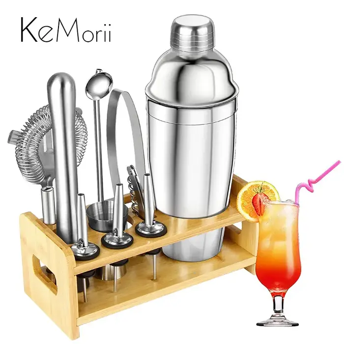 Ensemble de shaker à cocktail professionnel en acier inoxydable pour bar à domicile et occasions spéciales