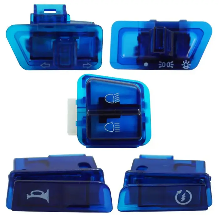 Kit de boutons de commutation pour moto, 5 pièces, clignotant de phare, faisceau haut/bas, klaxon de
