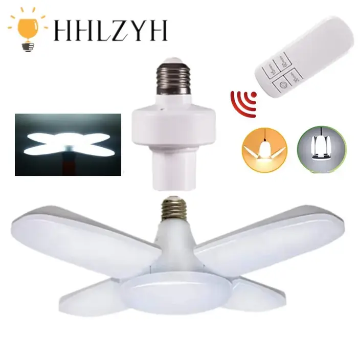 28W inda LED Ampoule Ventilateur Lame Synchronisation Lampe AC85-265V Pliable LED Ampoule Lampada Po