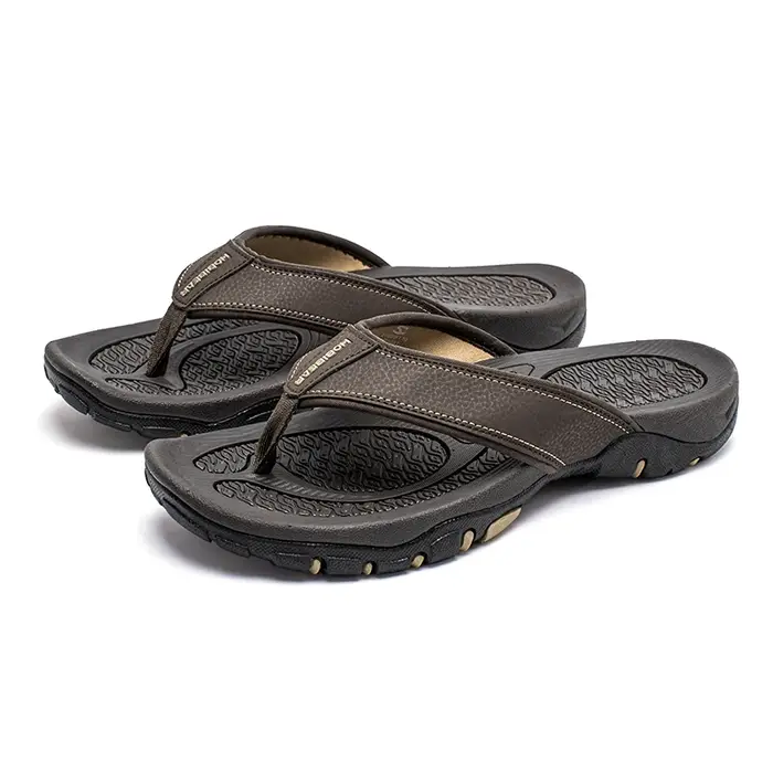 Tongs d'été pour hommes, pantoufles en cuir, sandales tongs, chaussures de plage, grande taille 49 5
