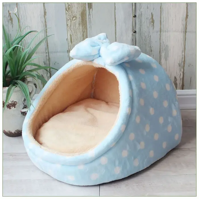 Coussins pour chiens avec nœud, lit pour animaux de compagnie, canapé, couverture moyenne moelleuse,