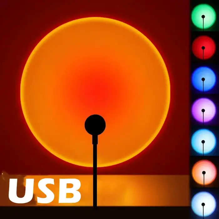 RnnTuu Led USB coucher de soleil lampe projecteur décor à la maison veilleuse Portable lumière d'amb