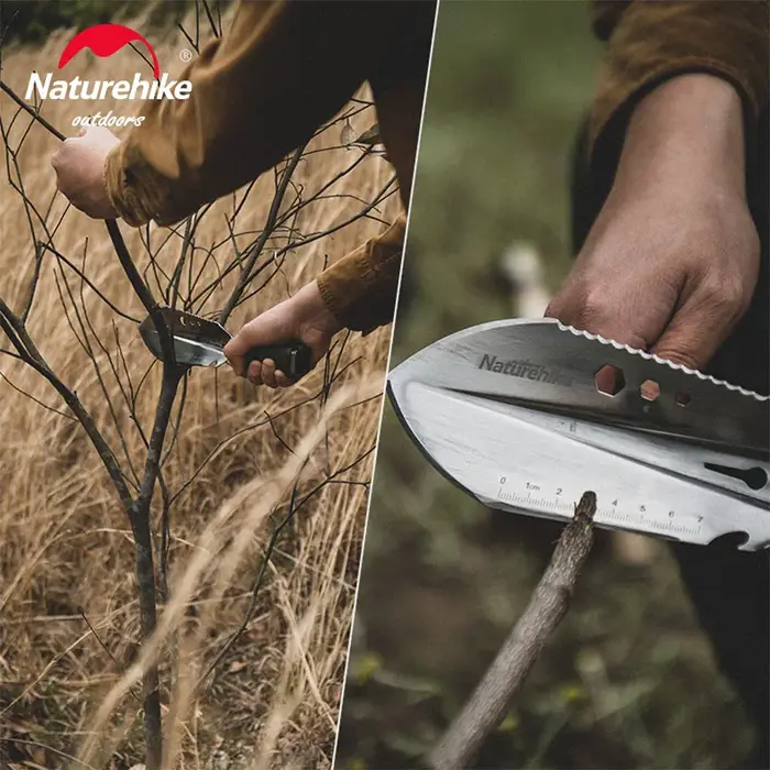 Natureifa-Pelle de camping multifonctionnelle pour l'extérieur, pelle de randonnée, outil d'urgence 