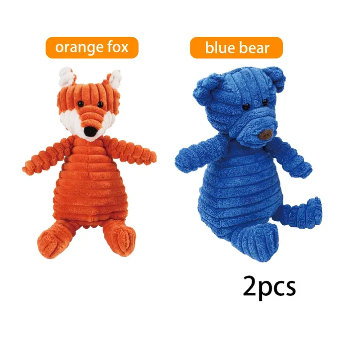 Jouets Compagnons pour Chiens et Chats, Peluche Durable Parlante, Poupée Renard Anti-ennui, Compagno