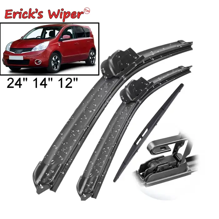 Erick's – jeu de balais d'essuie-glace avant et arrière, pour Nissan Note E11 2004 – 2013, brosse de
