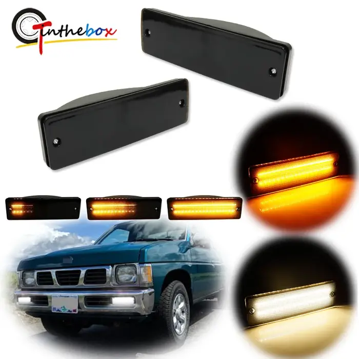 Clignotants séquentiels avant à LED pour touristes, couleur DRL, Nissan D21 Hardbody Pickup, 1988-19