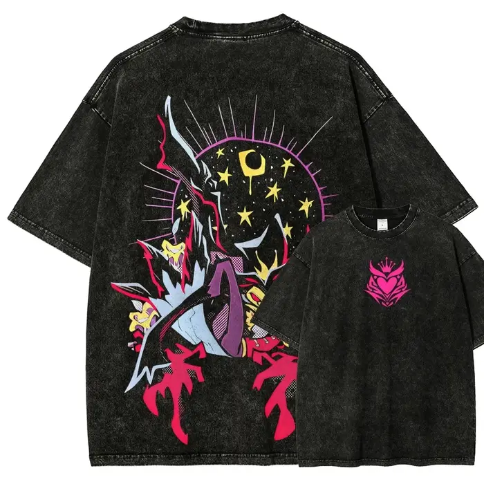 T-shirt délavé Helluva Boss, vêtements originaux, nouveau modèle, T-shirt Anime, vêtements toute l'a