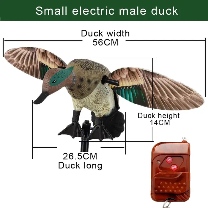 Appât de chasse réaliste avec télécommande, tête verte électrique, canard volant, décoration de jard
