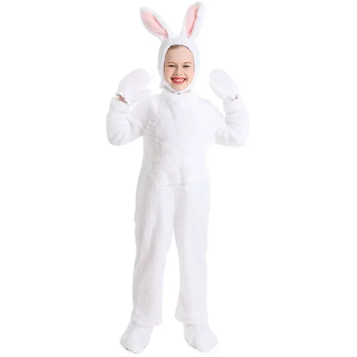 Pyjama une pièce en peluche lapin mignon pour enfants, idéal pour spectacle sur le thème de la forêt