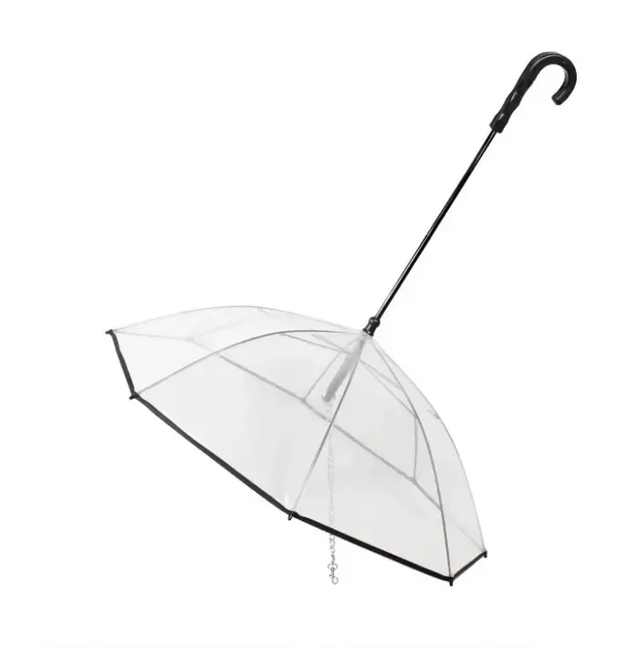 Parapluie transparent pour animaux de compagnie, poignées bien faites, détachable, réglable, jour de