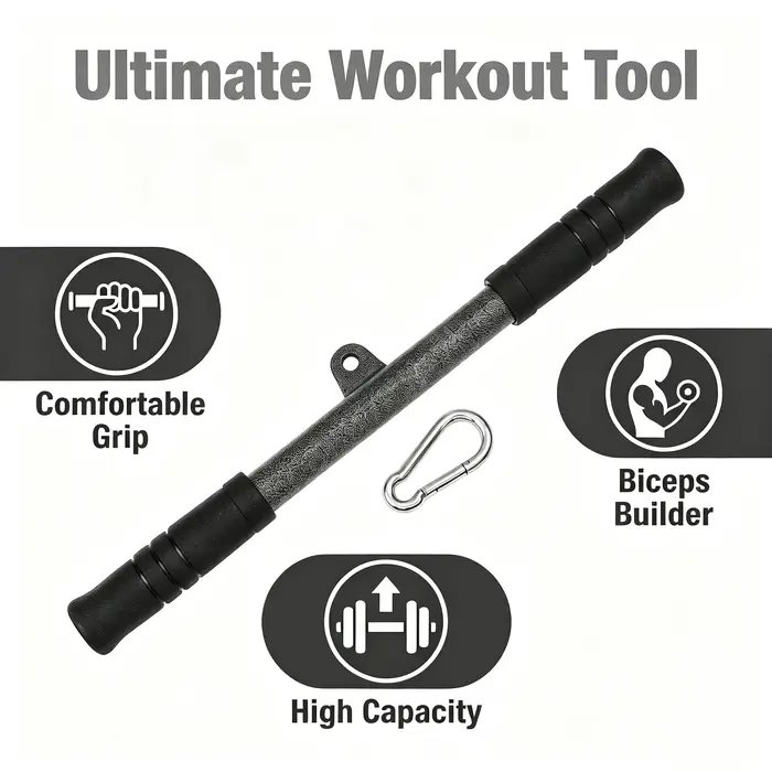 Barre droite pour lat pulldown, accessoire de machine à câble pour la musculation, entraînement des biceps et des bras, équipement de fitness à domicile