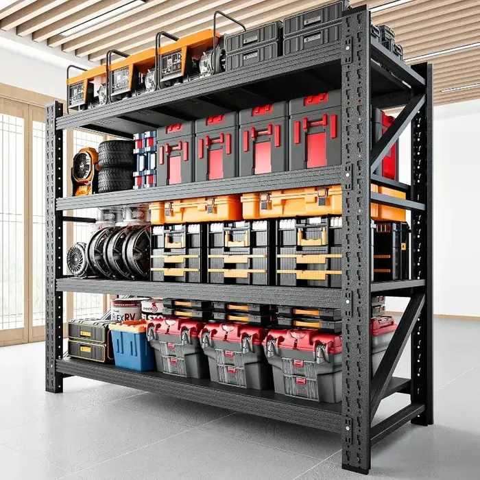POPULAR.3000LBS étagères de rangement, étagère de garage 48 "W, étagères de garage réglables en méta