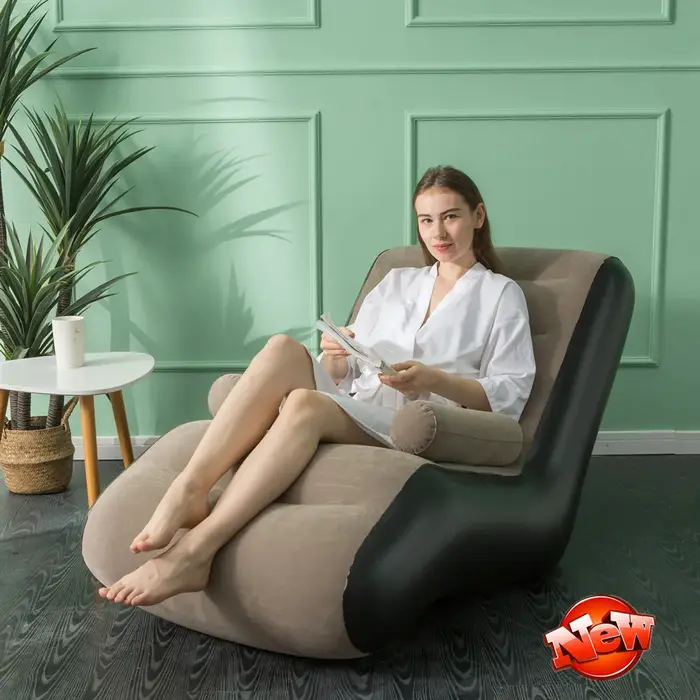 Canapé Gonflable Pliable et Portable, Parfait pour une Utilisation Intérieure et Extérieure, Mobilie