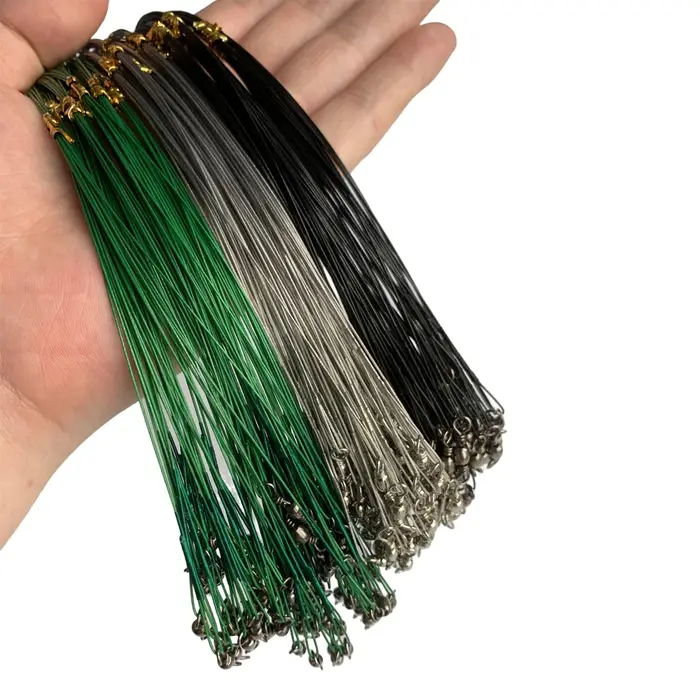 Ligne de pêche en acier Anti-morsure, Leader de fil d'acier avec accessoire de pêche pivotant, laiss