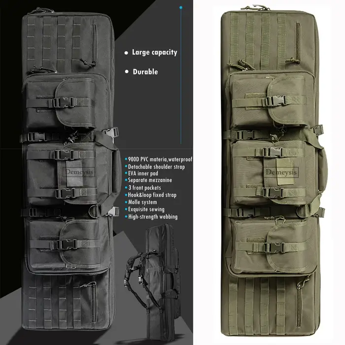 DulDouble-Mallette de rangement rembourrée pour fusil de chasse Airsoft, sac à dos pour odoret magaz