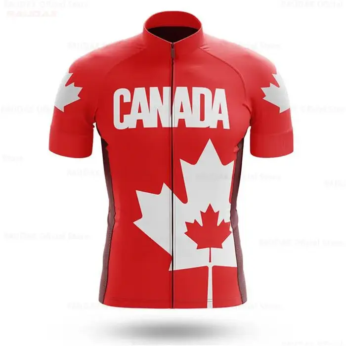 Maillot de cyclisme du Canada pour hommes, vêtement de vélo, à manches courtes, à feuilles d'érable,