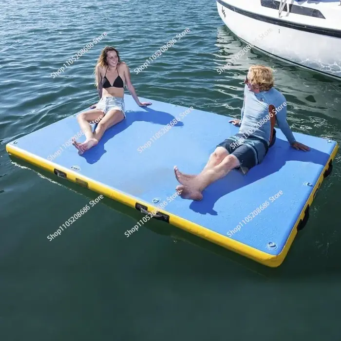 Île flottante gonflable de haute qualité, plateforme flottante sur l'eau pour la pêche