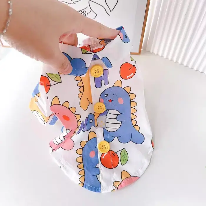 Économie de dinosaure en coton pour chiens, vêtements de créateurs mignons, petit chiot en déclin, v