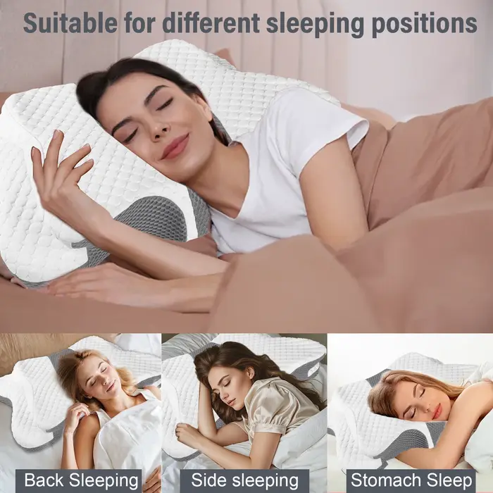 Oreiller mémoire de forme ergonomique orthopédique soutien cervical douleur cou épaule pour chasse repos