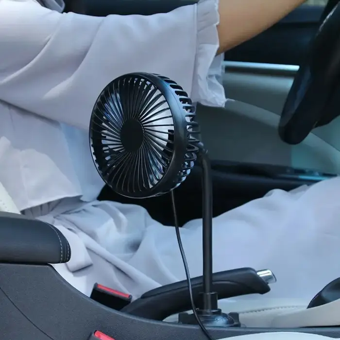 Ventilateur de voiture à col de cygne, injuste, faible bruit, 3 vitesses, réglable, portable, USB 62