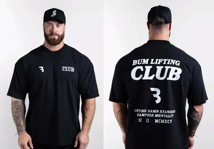T-shirt graphique oversize pour hommes BLC Lifting Club, manches courtes, pour la musculation, stree