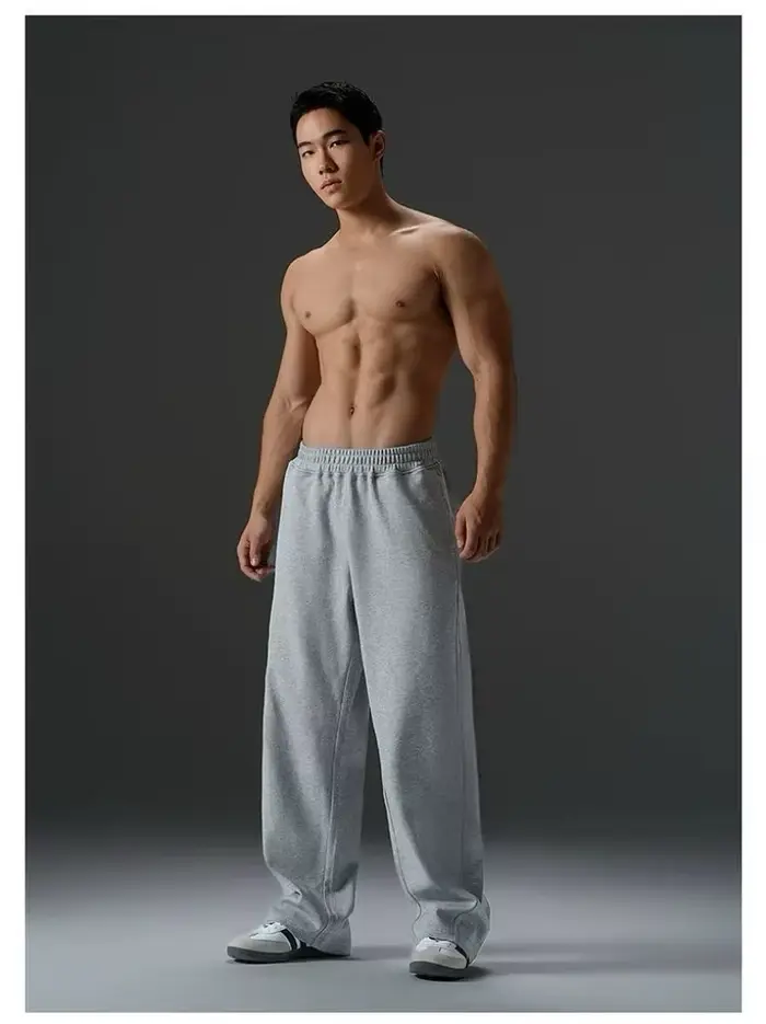 Pantalon de sport en coton pour homme grande taille, pantalon décontracté à taille élastique de coul